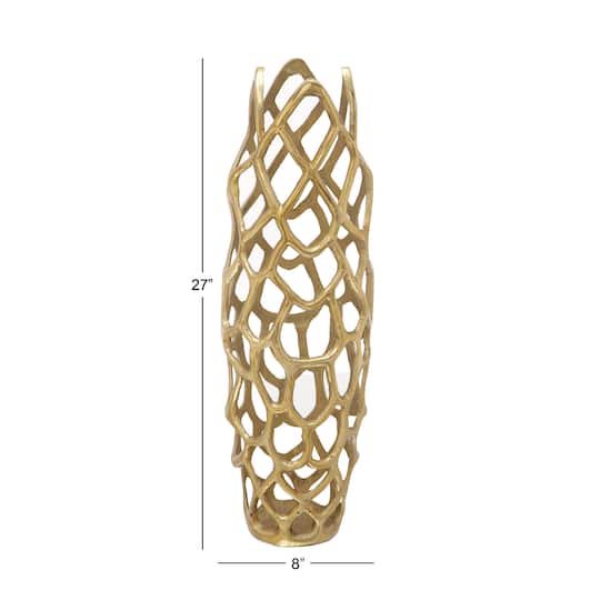 27" Gold Aluminum Contemporary Vase